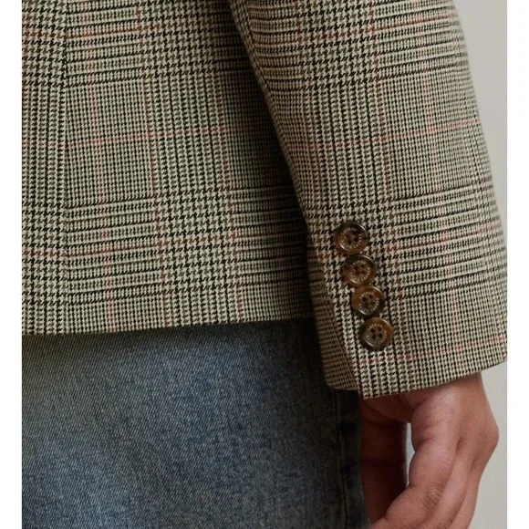 Lauren Ralph Lauren NWT Glen Plaid Cotton-Blend Twill Blazer - Picture 6 of 12